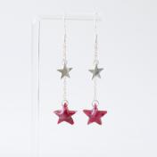 Double Star Chain Drop Earrings